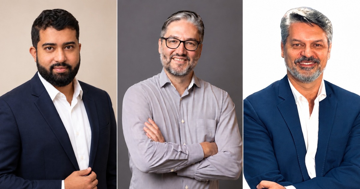 Da esquerda para a direita: Ellvis Ribeiro, Diretor da ES Tech; Gabriel Simone Ribeiro, CTO da Integralmedica; e Wagner Bernardes, Channel Manager da Logitech.