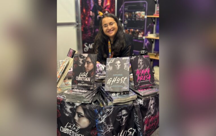 Jéssica Macedo na Bienal Internacional do Livro de São Paulo.
