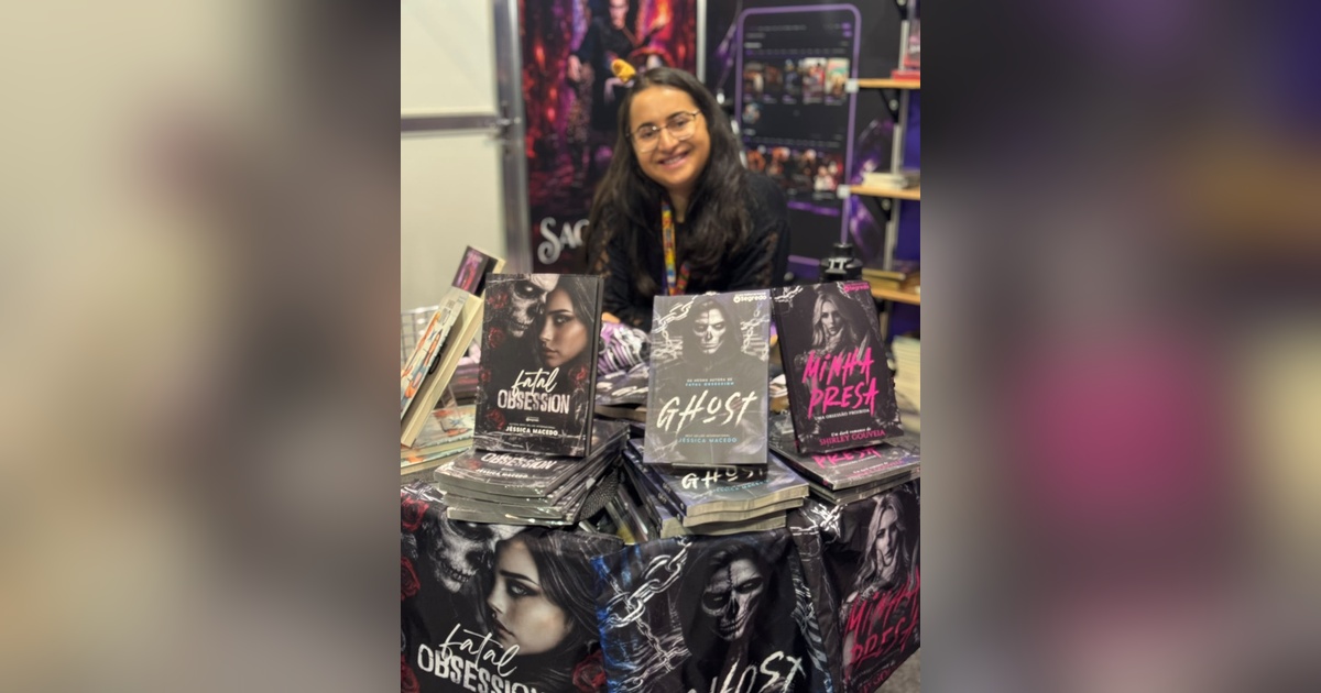 Jéssica Macedo na Bienal Internacional do Livro de São Paulo.